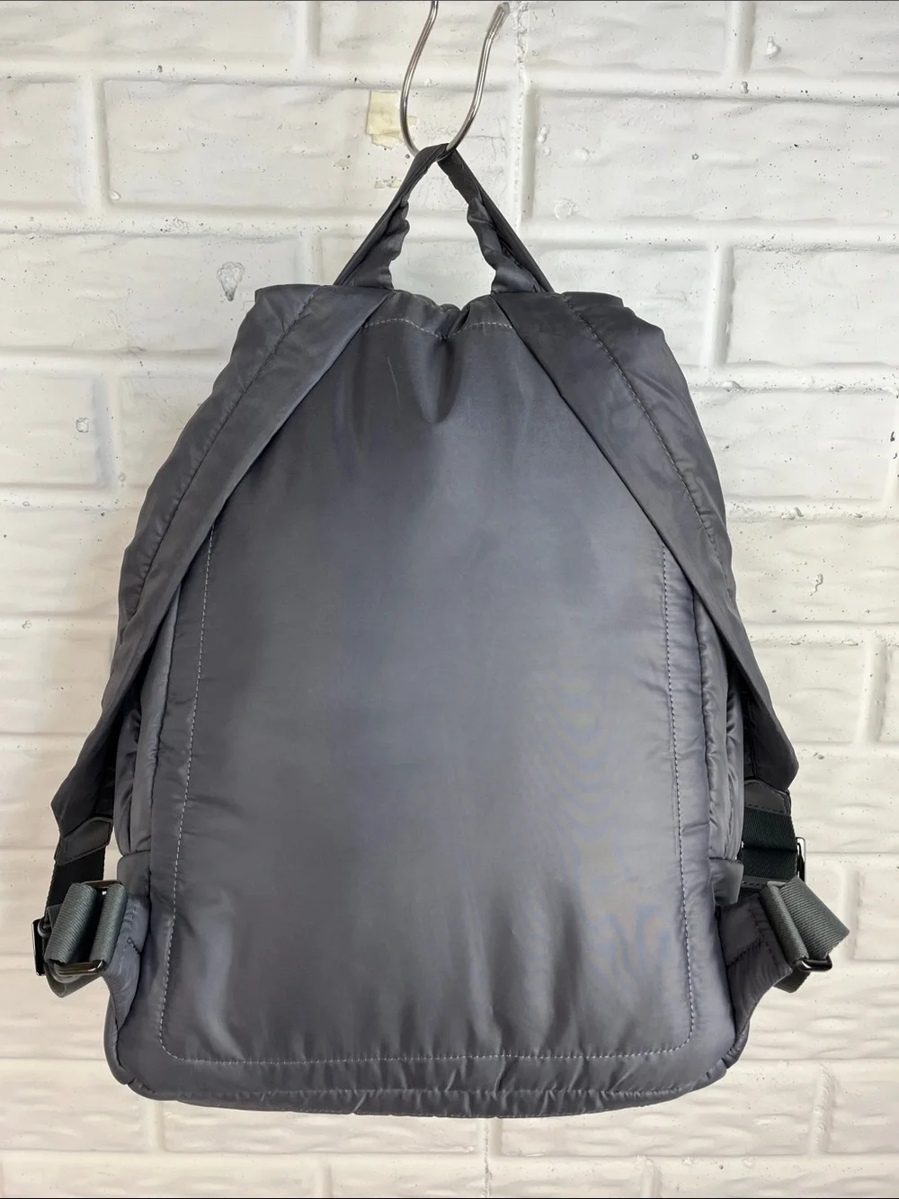 MICHAEL KORS RAE MEDIUM QUILTED NYLON BACKPACK MK LOGO DARK GRAY